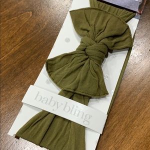 Baby Bling bow headband in Moss